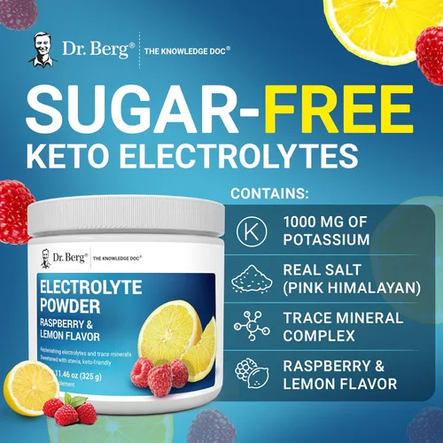 Vista 7 de Dr. Berg Zero Sugar Hydration Keto Electrolyte Powder - Mejorado con 1000 mg de potasio y sal rosa real del Himalaya (no sal de mesa) – Suplemento