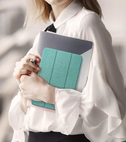 Vista 9 de MoKo Funda para tablet Amazon Kindle Fire HD 8 y 8 Plus (12/10ª generación, 2024/2022/2020) de 8 pulgadas, funda de piel sintética con triple