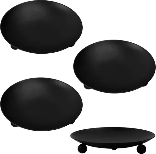 Vista 14 de FiveSeasonStuff Juego de 2 portavelas vintage chapados en negro con mango para candelabros de cera cónica