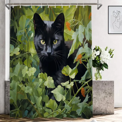 Vista 102 de Shrahala Father and Child Embracing No Hooks Shower Curtain with Snap in Liner Set, Tender Moment Captured Bathroom Décor Polyester Fiber Waterproof