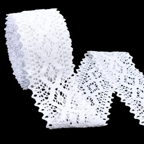 Vista 10 de Cinta de Encaje Beige de 30 Yardas, Ribete de Encaje de Ganchillo de Algodón para Costura, Manualidades, Envoltura de Paquetes de Regalo, Decoración