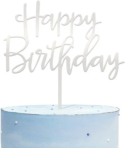 Vista 8 de Decoración de Pastel de Cumpleaños, Decoración de Pastel de Acrílico Negro Versátil para Ideas de Decoración de Fiesta de Cumpleaños, Recuerdo