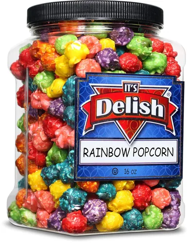 Vista 16 de Palomitas de maíz gourmet con sabor a plátano amarillo de It's Delish, envase jumbo de 16 oz Snack de pop corn aireado a granel - Temática frutal