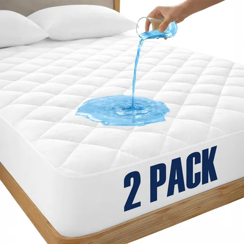 Vista 25 de LUX Décor Protector de Colchón Twin - Cubrecolchón Acolchado Elástico Ajustable Protector Hasta 16 Pulgadas de Profundidad - Cubrecolchón Suave Negro