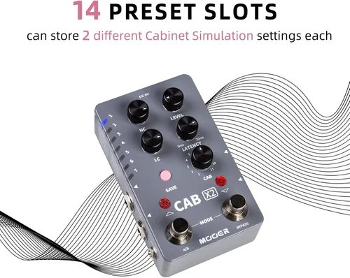 Vista 2 de MOOER CAB X2 - Pedal de simulación de gabinete estéreo con carga IR y simulación de gabinete con doble pedal de cambio de pie con 14 ranuras