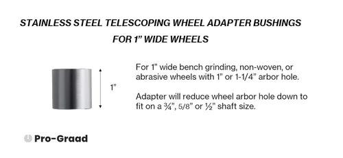 Vista 3 de Adaptador de buje reductor de 1 pulgada de grosor Buje reductor de acero inoxidable premium para muelas abrasivas de banco con orificio de eje