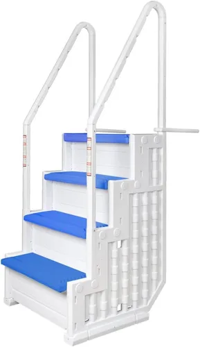 Vista 8 de Aqua Select Everest en escalones de piscina Blanco para piscinas sobre el suelo Montaje en cubiertas de 48 a 54 pulgadas Capacidad