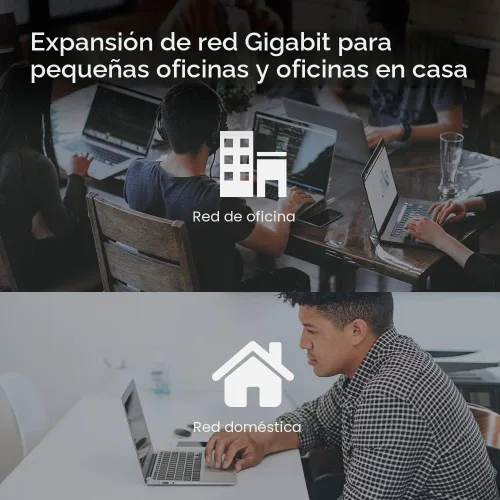 Vista 7 de TP-Link TL-SG105, conmutador Ethernet Gigabit no administrado de 5 puertos, concentrador de red, divisor Ethernet, Plug & Play, diseño de metal sin