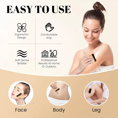 Vista 3 de Brocha autobronceadora – Brocha Kabuki para maquillaje de base corporal, aplicador de mezcla para bronceador para maquillaje de piernas, manopla