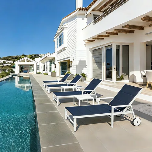 Vista 22 de PURPLE LEAF Juego de tumbonas para exteriores, sillón reclinable ajustable para tomar el sol con mesa auxiliar para playa, piscina, patio, tumbona