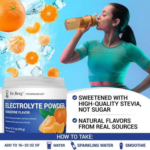 Vista 6 de Dr. Berg Zero Sugar Hydration Keto Electrolyte Powder - Mejorado con 1000 mg de potasio y sal rosa real del Himalaya (no sal de mesa) - Suplemento