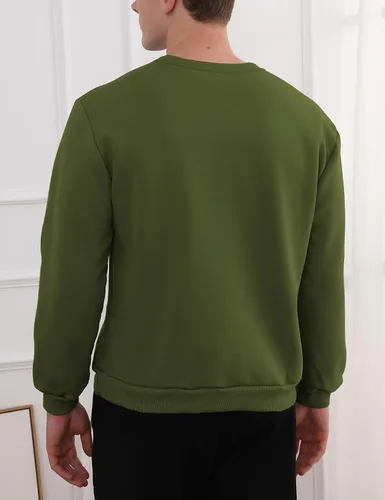 Vista 4 de Gihuo Sudadera de forro polar con cuello redondo y forro polar para hombre