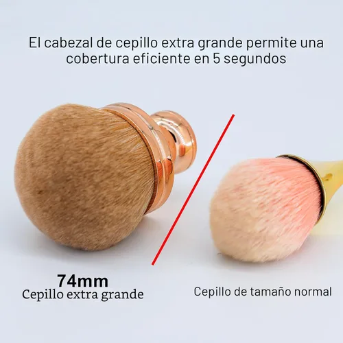 Vista 3 de Brocha de maquillaje corporal extra grande para autobronceador, aplicador de espalda autobronceadora, cepillo Kabuki de cabeza ancha de 2.913 in