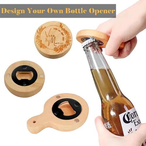 Vista 5 de Inserto para abridor de botellas, 20 juegos de insertos de acero inoxidable con tornillos y destornillador para kit de moldes de resina de Negro
