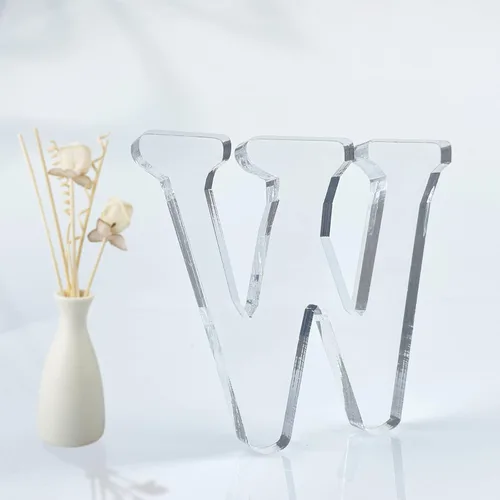 Vista 22 de Letras acrílicas diseñables de 4 pulgadas, letras acrílicas sin terminar para decoración de pared, letras decorativas de pie, rebanadas, decoración