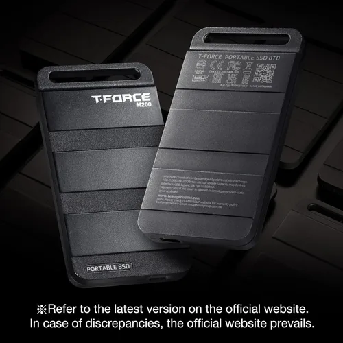 Vista 5 de TEAMGROUP T-Force M200 SSD portátil 500GB USB3.2 Gen2x2 Tipo-C lectura/escritura 2000MB/s compatible con PS5 y Xbox y Chrome OS (T8FED9500G0C102)