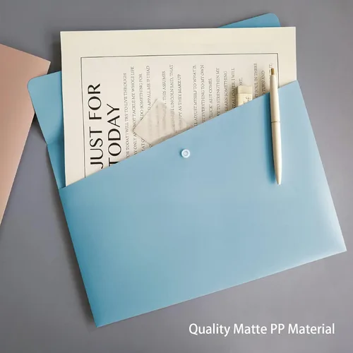 Vista 7 de VANRA Carpetas de archivos de polietileno tamaño carta, organizador de sobres de plástico, tamaño A4, soporte plano para documentos con cierre