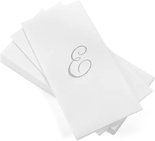 Vista 35 de AH AMERICAN HOMESTEAD Servilletas desechables – Servilletas doradas con monograma para invitados, servilletas acolchadas como tela para baño