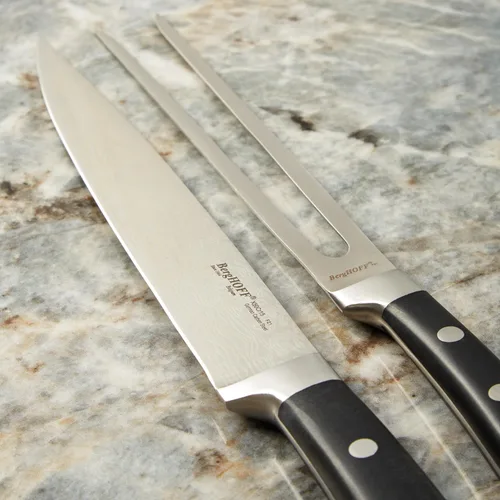 Vista 2 de Berghoff Antigua Carving Knife & Meat Fork Set Stainless Steel Sharp Blade PP Handle Triple-Rivets