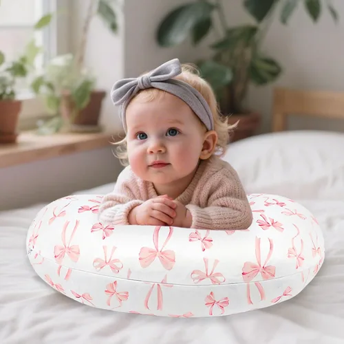 Vista 2 de Funda de almohada de lactancia, fundas de lactancia extraíbles para almohadas de lactancia, ajuste elástico y suave para bebés, niñas y niños recién