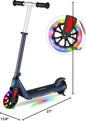 Vista 9 de Caroma Electric Scooter for Kids Ages 6-14, 120W Motor & 15 Mph, 85 Mins Ride Time, Adjustable Height & Speed, LED Display, Kids Electric Scooter