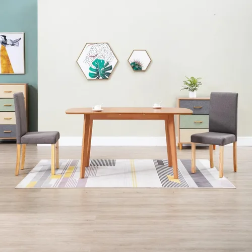 Vista 23 de Modern Dining Chairs Set of 2 Black Fabric Upholstered with Rubber Wood Frame for Kitchen Dining Room Farmhouse Decor