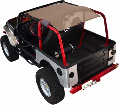 Vista 13 de Malla para sombra SPIDERWEBSHADE para Jeep Wrangler con protección UV, accesorio hecho en EE.UU., TJ (1997-2006), Negro