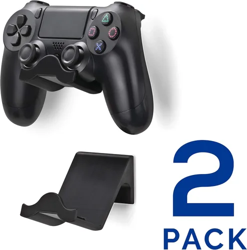 BRAINWAVZ EOL Soporte de pared para control de juegos PS4 (paquete de 2) - Accesorios Dualshock Gamepad (adhesivo mejorado Nov2019) (negro) EOL