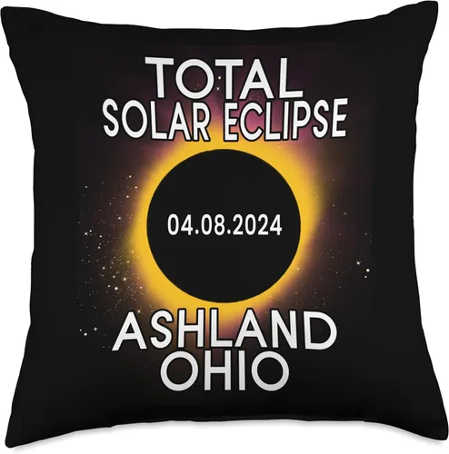 Vista 4 de Ashland Ohio Solar Eclipse 2024 Total Solar Eclipse 2024 Ashland Ohio - Almohada de 16 x 16 pulgadas, multicolor