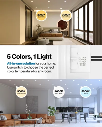 Vista 2 de Sunco - Paquete de 16 luces LED empotrables de 4 pulgadas, 11 W, 660 lm, retrofit Downlight, 5CCT 2700K-5000K, regulable para interiores, moldura