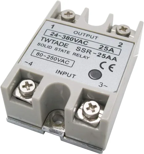 Vista 4 de TWTADE Relé de estado sólido SSR-25AA 25A CA 80-250V a CA 24V-380V + disipador de calor