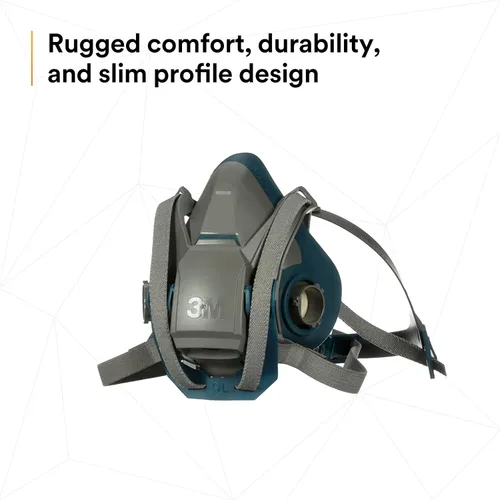Vista 6 de 3M Respirador reutilizable de medio rostro, diseño rugoso, Quick Latch, L, grisverde azulado, 1