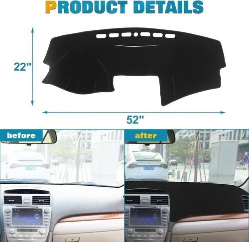 Vista 4 de x xotic tech Funda para salpicadero de consola central precortada antideslizante, protector solar y antideslumbramiento, alfombrilla para tablero