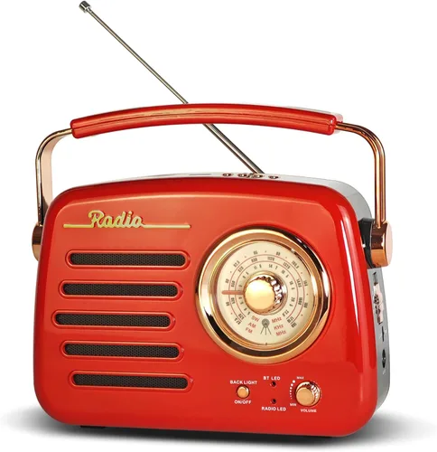 Vista 9 de Radios portátiles AM FM SW, receptor de transistor retro de recepción fuerte, altavoz Bluetooth, enchufe de corriente alterna en la pared, funciona