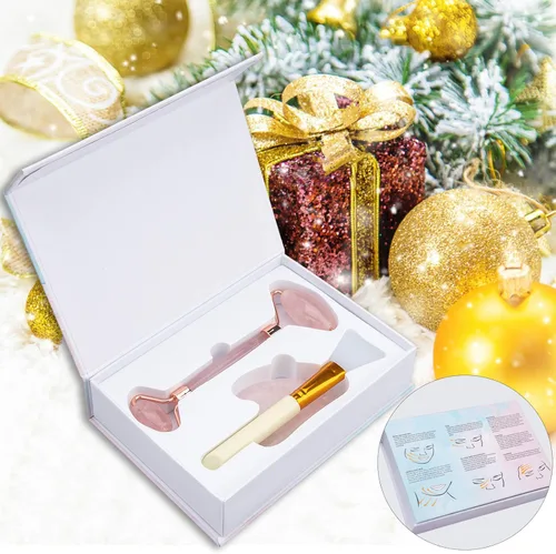 Vista 7 de Jade Roller & Gua Sha, 100% Natural Jade Face/Eye Roller and Gua Sha Massager Tool, Automoness Facial Beauty Roller Skin Care Tools for Face, Eye