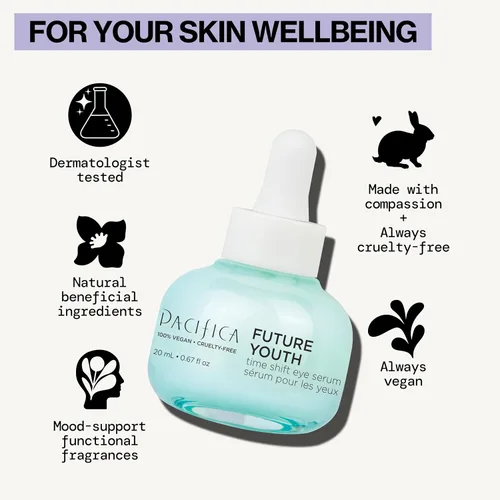 Vista 14 de Pacifica Future Youth Time Shift Suero para Ojos – Suero de ojos peptídico para líneas finas y ojeras, tratamiento para levantar y reafirmar debajo