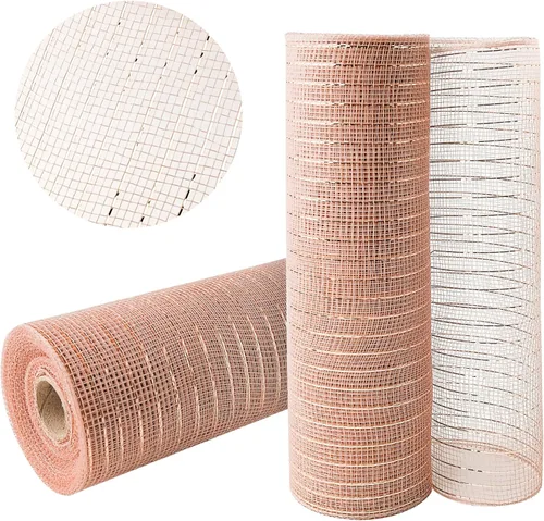Vista 24 de 2 rollos de cinta de malla verde manzana decorativa de 10 pulgadas x 30 pies, rollos de malla de poli verde lima para suministros de corona DIY