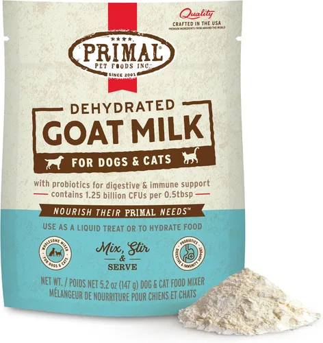 Vista 10 de Primal - Leche en polvo de cabra para perros y gatos, decoración de alimentos estable con probióticos para la digestión, hidratación y apoyo