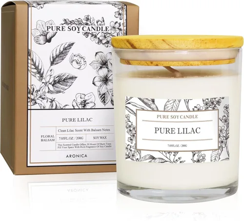 Vista 12 de Aronica Regalos de Anfitriona de Alta Gama para Mujer, Vela de Bambú y Jazmín, Velas de Soja para el Hogar Perfumado, Velas Naturales de Verano