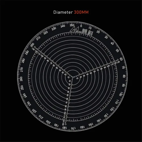 Vista 6 de Brújula de búsqueda central redonda de 11.811 in/11.8 pulgadas para tornos de madera, trabajo de torno de trabajo acrílico transparente diámetro