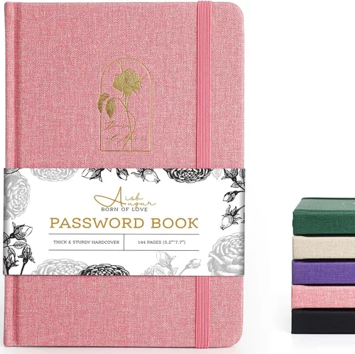 Vista 31 de molekaus Libro de contraseñas con pestañas alfabéticas, pequeño guardián de contraseñas con espacio adicional para cambiar la contraseña. Cuaderno