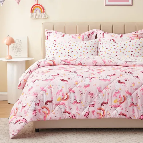Vista 11 de PPOLCA Juego de edredón de dinosaurio azul tamaño individual para niños, ropa de cama de 5 piezas con sábanas y funda de almohada, súper suave