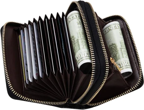 Vista 4 de Cartera pequeña con tarjetero y ventana de identificación, con zíper