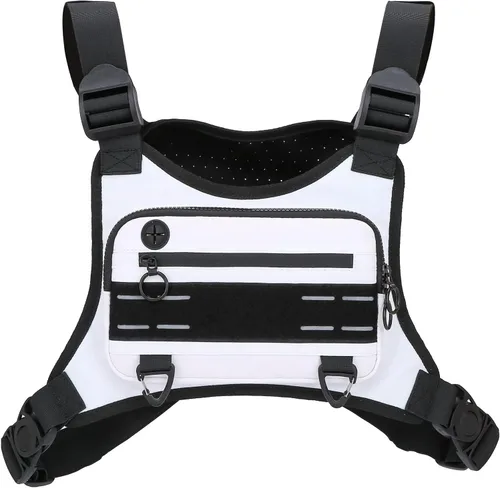 Vista 9 de Muserise Bolsa de Pecho Deportiva Para Hombres y Mujeres, Resistente al Agua, Ligera, Paquete de Pecho Frontal, Bolsa de Chaleco para Correr Con