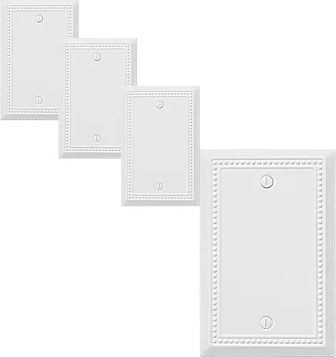 Vista 37 de OKAWYC Belaire - Cubierta para interruptor de luz de decoración individual, placa de pared de metal con cuentas, paquete de 4 unidades de bronce