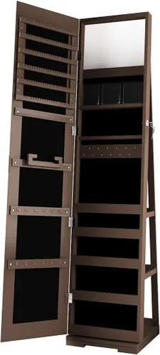 SogesGame Espejo de longitud completa de 63 x 15 pulgadas con armario de almacenamiento para joyas, armario de almacenamiento con cerradura para