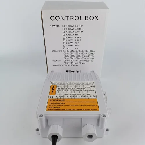 Vista 5 de Caja de control de bomba de pozo sumergible de 110 V/60 Hz, accesorios de 0.75KW 1HP con interruptor de arranque, controlador y disyuntor