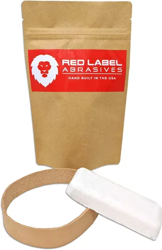 Vista 5 de Red Label Abrasives 1 cinturón de cuero para afilar cuchillos de 18 pulgadas con compuesto de pulido