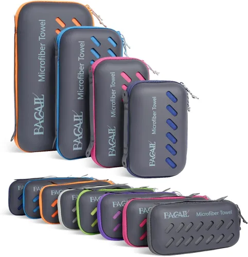 Vista 26 de BAGAIL - Toalla de camping con funda de EVA, toalla de viaje de microfibra compacta y ultrasuave, toalla de viaje súper absorbente y ligera