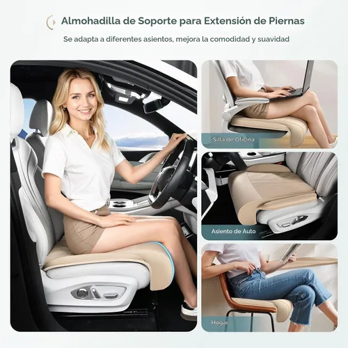 Vista 8 de Coverado Cojín de soporte extensor de patas de asiento de automóvil, cojín para asiento del conductor, soporte universal para patas de asiento